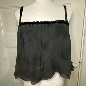 NWTs Gypsy 05 Ruffle Babydoll Blouse in Smoke Size Medium